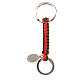 Key chain with Hail Mary prayer in Spanish, red and green cord s2