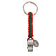 Key chain with Hail Mary prayer in Spanish, red and green cord s1