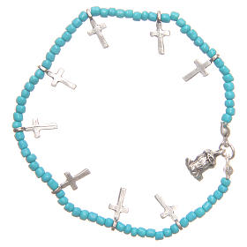 Bracelet croix perles turquoises