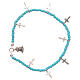 Bracelet croix perles turquoises s1