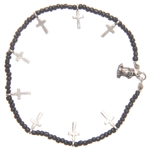Bracelet with crosses and black beads 2