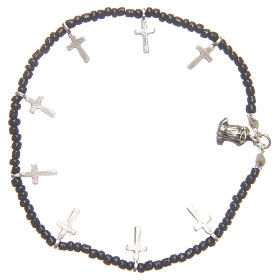 Bracciale croci perline nere