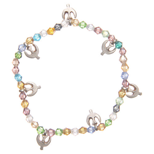 Peace bracelet with pastel beads 1