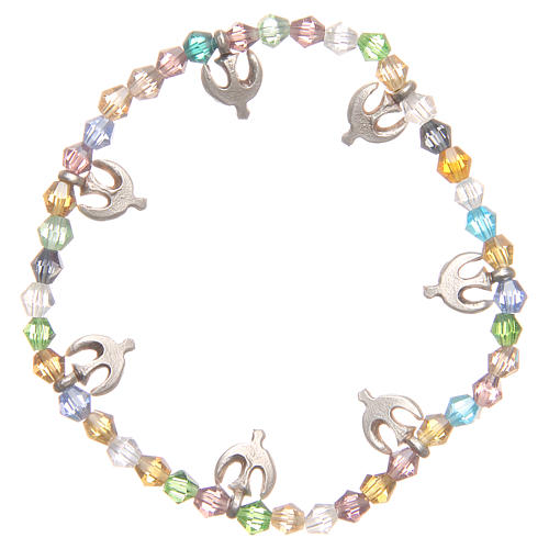 Peace bracelet with pastel beads 2