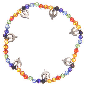 Peace bracelet with rainbow beads