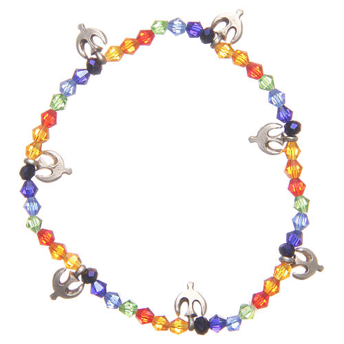 Peace bracelet with rainbow beads 1