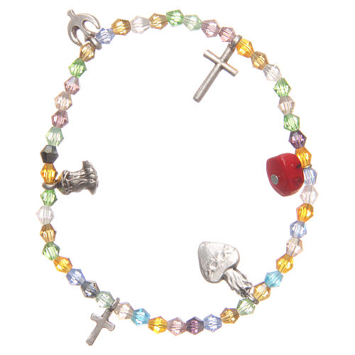 Armband multicolor Perlen Heiligstes Herz Jesu 1
