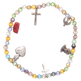 Bracelet with multicoloured beads, Sacred Heart of Jesus