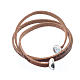STOCK Leather bracelet with sphere Our Father for men brown s2