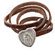 STOCK Leather bracelet with heart Our Father brown s2