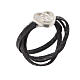 STOCK Leather bracelet with heart Hail Mary black s1