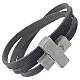STOCK Leather bracelet with cross Our Father for women black s1
