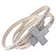 STOCK Leather bracelet with cross Our Father for women white s1