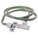 STOCK Leather bracelet with cross Hail Mary for men green s2