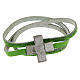 STOCK Grűnes Damenarmband aus Leder mit Kreuz und Ave Maria-Gebet s1