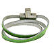 STOCK Leather bracelet with cross Hail Mary for women green s2