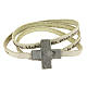 STOCK Leather bracelet with cross Hail Mary for women white s1