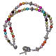 Pulsera rosario con granos de acrílico multicolor s3