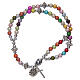 Bracciale rosario con grani in acrilico multicolore s2