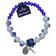 Elastic bracelet with faceted beads in ceramic and blue crystal s2