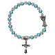 Elastic bracelet with glass grains, metal angel assorted colours s1