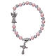 Elastic bracelet with glass grains, metal angel assorted colours s2