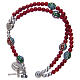 Rosary bracelet with glass grains 4 mm and red polished metal s3