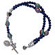 Rosary bracelet with glass grains 4 mm and blue polished metal s3