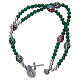 Rosary bracelet with glass grains 4 mm and green polished metal s3
