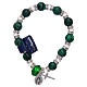 Rosary elastic bracelet with glass grains and crystal s1