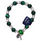 Rosary elastic bracelet with glass grains and crystal s2