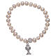 Bracelet chapelet avec grains en perles et breloque calice s1