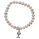Bracelet chapelet avec grains en perles et breloque calice s2