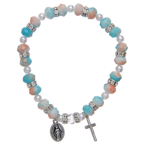 Rosary bracelet with glass grains 6x8 mm 1