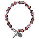 Rosary bracelet in multifaceted glass sized 6x8 mm red/blue s2