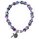 Rosenkranzarmband mit Perlen aus facettiertem violettem/schwarzem Glas  s1