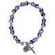 Rosary bracelet in multifaceted purple/black glass s2
