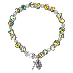 Rosary bracelet in multifaceted glass two tones