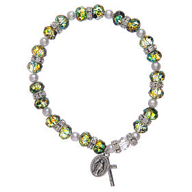 Rosary bracelet in multifaceted glass two tones