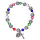 Elastisches Armband mit Perlen aus mehrfarbigem Glas und Strass-Steinen s1