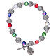 Elastisches Armband mit Perlen aus mehrfarbigem Glas und Strass-Steinen s2