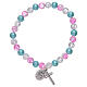 Elastic bracelet with glass grains in assorted colours s2