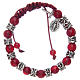 Bracelet with glass grains 8 mm on red cord s1