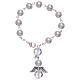 Dozen rosary bracelet with angel pearl imitation white and crystal s1