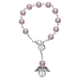 Armband mit rosa schimmernden Perlen und transparenten Steinen