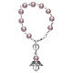Dozen rosary bracelet with angel pearl imitation pink and crystal s2