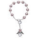 Dozen rosary bracelet with angel pearl imitation pink and crystal s1