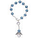 Dozen rosary bracelet with angel pearl imitation sky blue and crystal s1