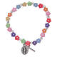 Elastic bracelet with multicoloured grains flower shaped s1