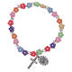 Elastic bracelet with multicoloured grains flower shaped s2